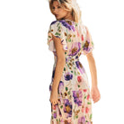 Women's Violet Garden Floral Printed Midi Dress ID18815