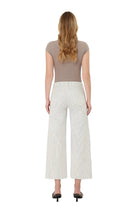 Vervet Women's High Rise Raw Hem Striped Crop Wide Leg Jeans 