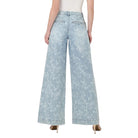 Women's Flying Monkey Super High Rise Floral Print Pleated Wide Leg Jean F9160SFP