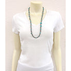 Women's Isac 26" 6mm Western Bead Turquoise Necklace 739678