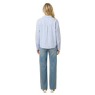 Women's Soft Stripe Button Down Tencel Blend Shirts SDT6490