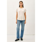 Women's Bamboo/modal Round Neck Dolman Cap Sleeve Top 19250