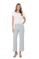 Vervet Women's High Rise Patch Pocket Crop Striped Wide Leg Jeans LV2292STR