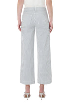 Vervet Women's High Rise Patch Pocket Crop Striped Wide Leg Jeans LV2292STR