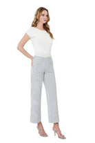 Vervet Women's High Rise Patch Pocket Crop Striped Wide Leg Jeans LV2292STR