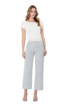 Vervet Women's High Rise Patch Pocket Crop Striped Wide Leg Jeans LV2292STR
