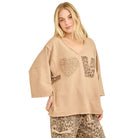 Women's Mineral Washed Animal Lover's Fav Vneck Top HT7215