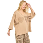 Women's Mineral Washed Animal Lover's Fav Vneck Top HT7215