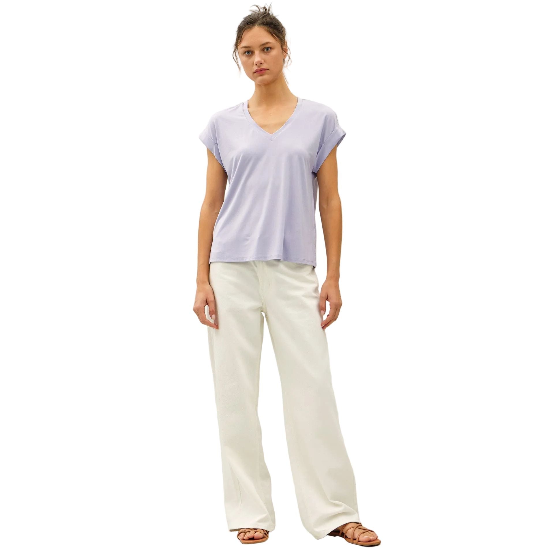 Women's Be Cool Bamboo/modal V-neck Dolman Cap Sleeve T-shirt 19744