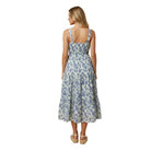 Women's Floral Print Pleat Detail Sleeveless Poplin Dress HY3001