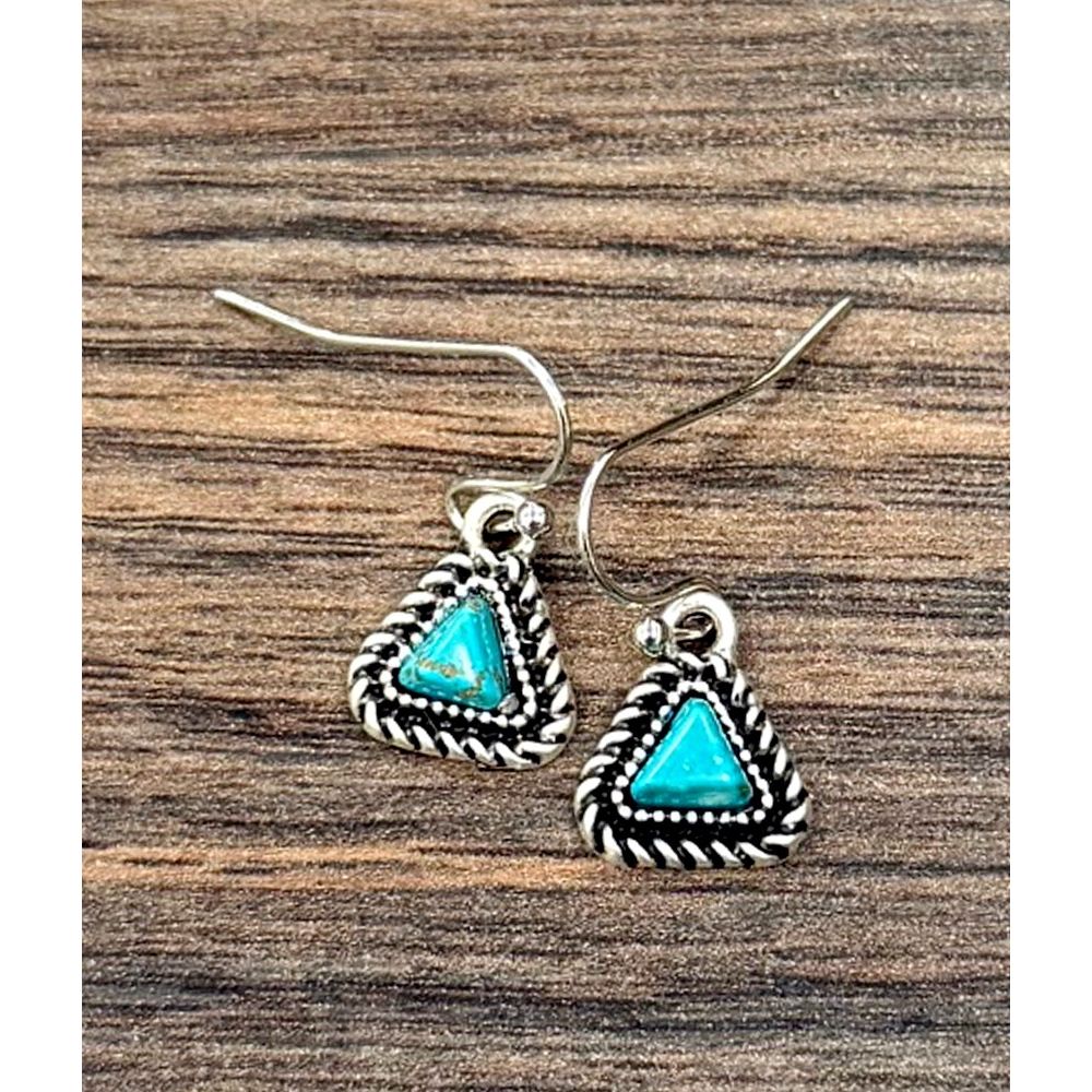 Women's Isac 5mm Triangle Turquoise Earrings 726570