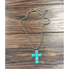 Women's Isac 16" Cross Turquoise Necklace 739714