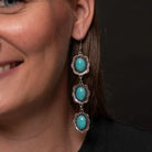 Women's West & Co 3 Tier Turquoise Earring On Fishhook E840