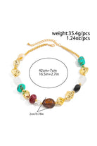 Women's Colorful Ombre Resin Irregular Bead Necklace with Gold Beads 