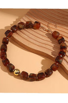 Women's Brown Resin Bead Necklace 