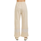 Women's J. Her Natural Patchwork Pants With Eyelet Lace and Floral HP7136
