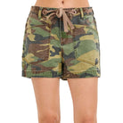 Women's Risen Camo Slouchy Print Patch Pocket Shorts RDS6603-CAM