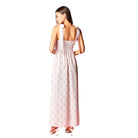 Women's Pink Floral Scalloped Tie-Shoulder Maxi Dress R30790D