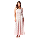 Women's Pink Floral Scalloped Tie-Shoulder Maxi Dress R30790D