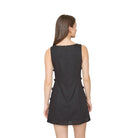 Women's Blu Pepper Black Side Bead Detail Sleeveless Linen Mini Dress TW2145