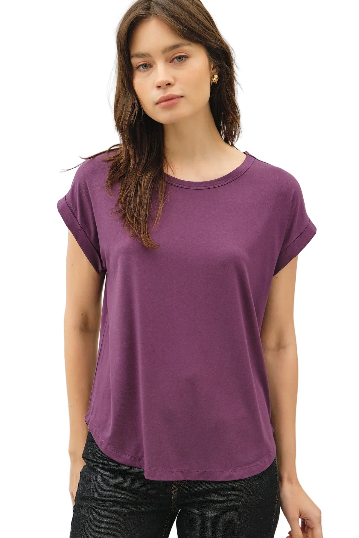 Be Cool Women's Bamboo/Modal Dolman Cap Sleeve Top 