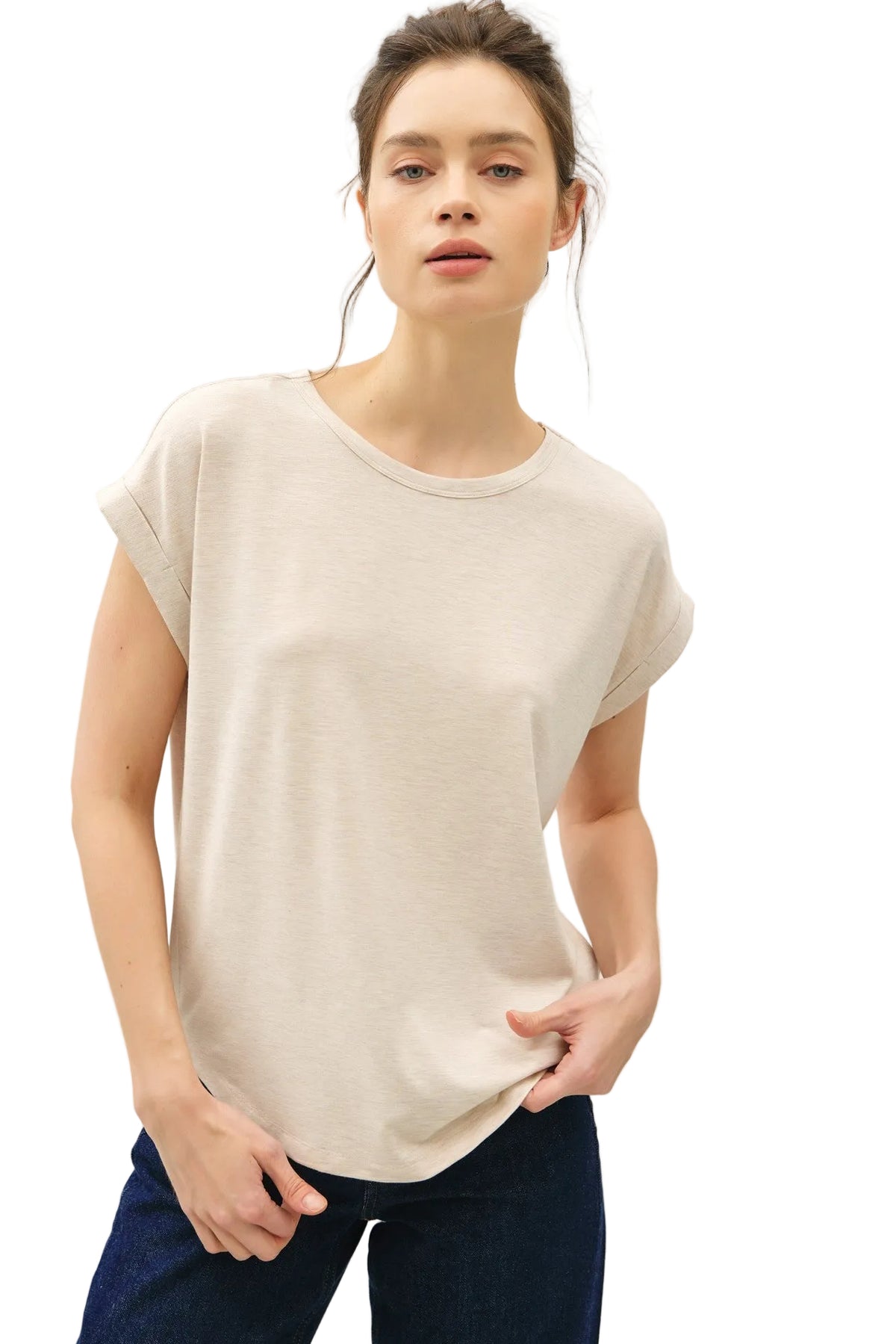 Be Cool Women's Bamboo/Modal Dolman Cap Sleeve Top 