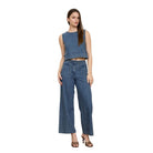 Women's Blu Pepper Striped Washed Denim Wide Leg Pants  STW2137-B