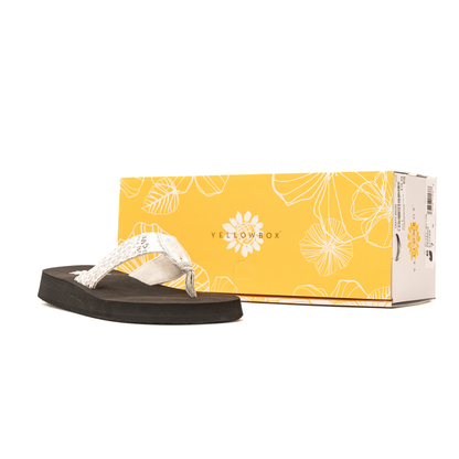 Women's Yellow Box White and Silver Cheetah Print Flip Flops 60340-FERRARA - Crazy House Western Wear