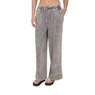 Women's Charcoal Washed Wide Leg Drawstring Lounge Pants J5FP1005-CHAR
