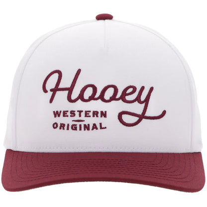 Men's Hooey "OG" Hooey Hat White and MAroon 2560T-WHMR - Crazy House Western Wear