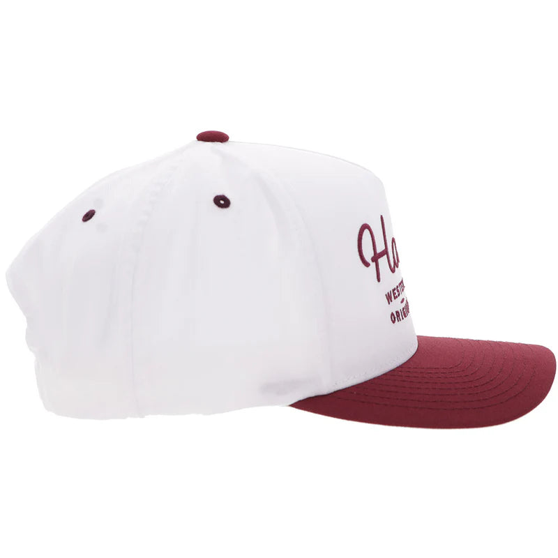 Men's Hooey "OG" Hooey Hat White and MAroon 2560T-WHMR - Crazy House Western Wear