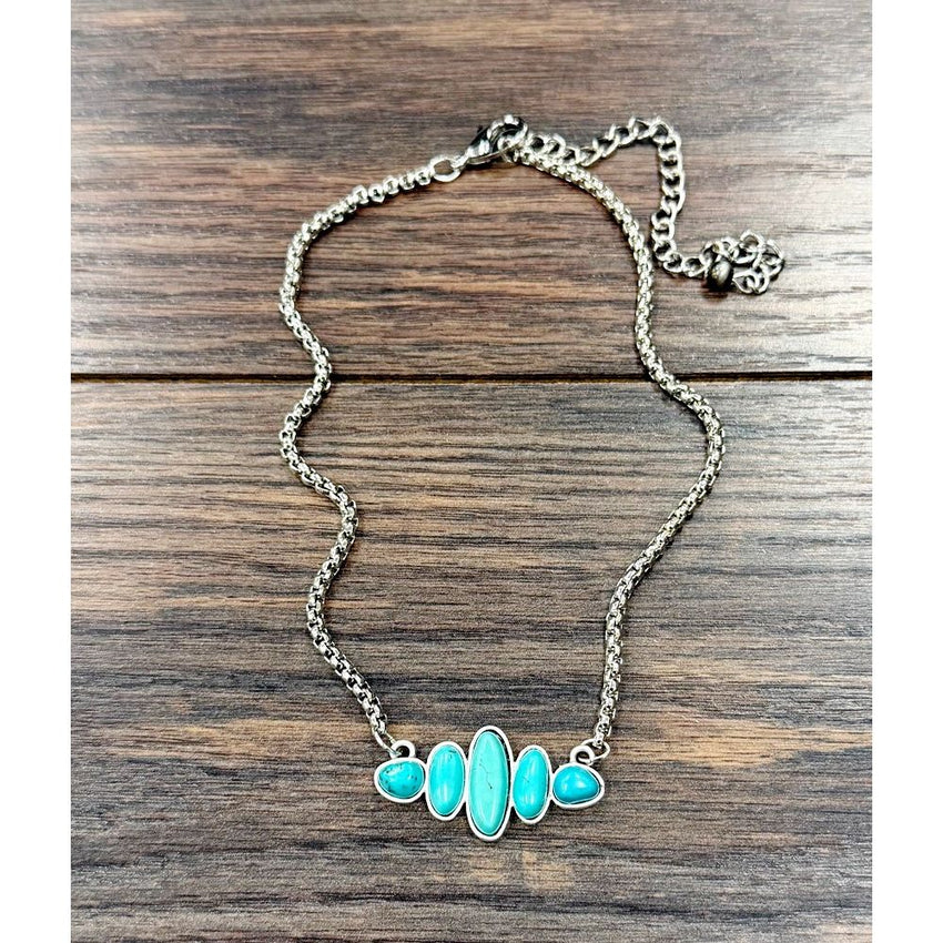 Women's Isac Silver and Turquoise Necklace 739775