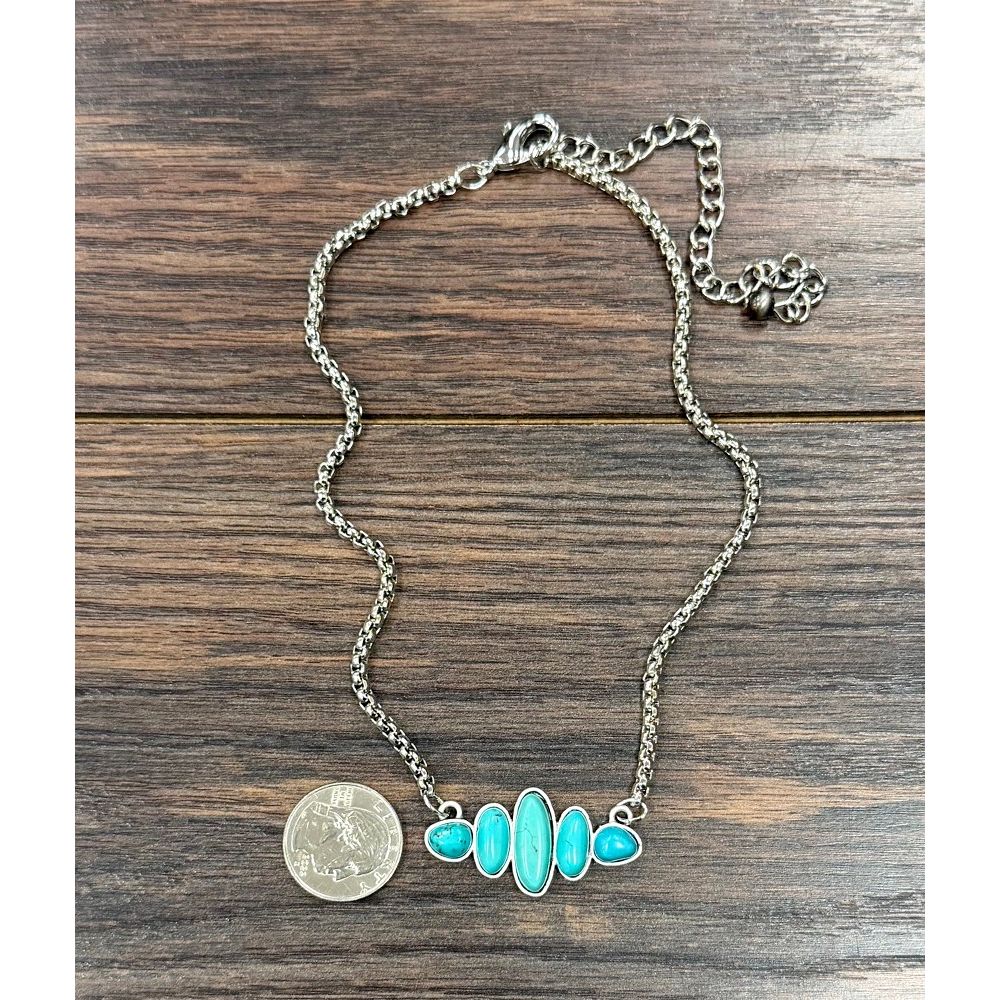 Women's Isac Silver and Turquoise Necklace 739775