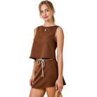 Women's Sleeveless Crew Neck Top With Contrast Binding Details A4701