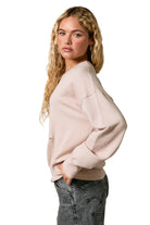 Women's Beige 'Schnauzer' Long Sleeve Crew Neck Sweater 
