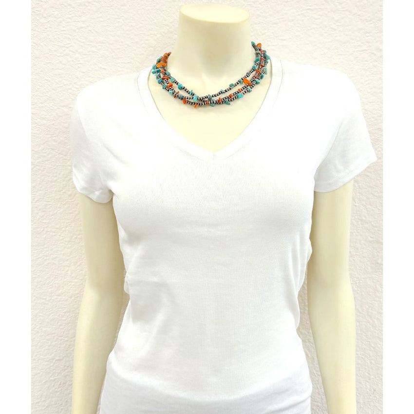 Women's Isac 16" Western Turquoise/Oyster Strand Necklace 739787