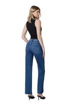 Loververt Women's Lush High Rise Full Length Dark Wash Slim Wide Jeans 