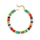 Women's Multi Color Resin Beaded Stackable Chain Necklace W162730