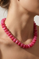 Women's Fuschia Beaded Layering Necklace