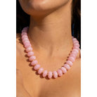 Women's Light Pink Colorful Beaded Layering Necklace 