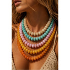Women's Orange Beaded Layering Necklace 