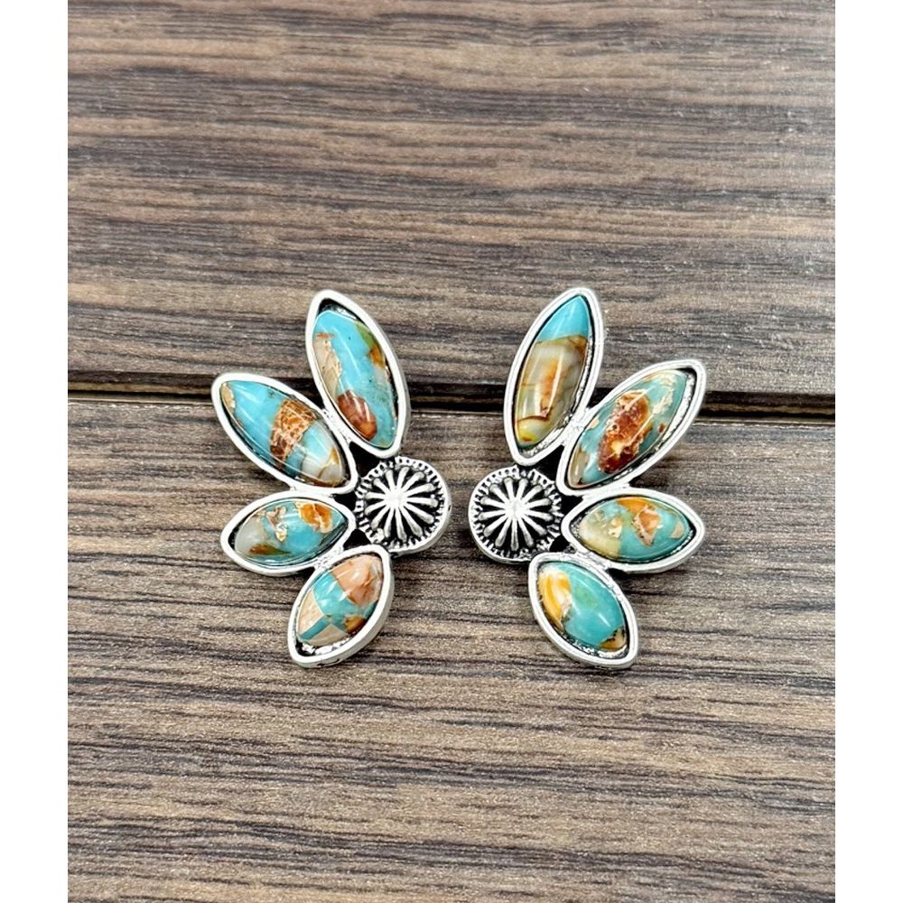 Women's Isac 1.2" Western Gemstone Stud Earrings 726651