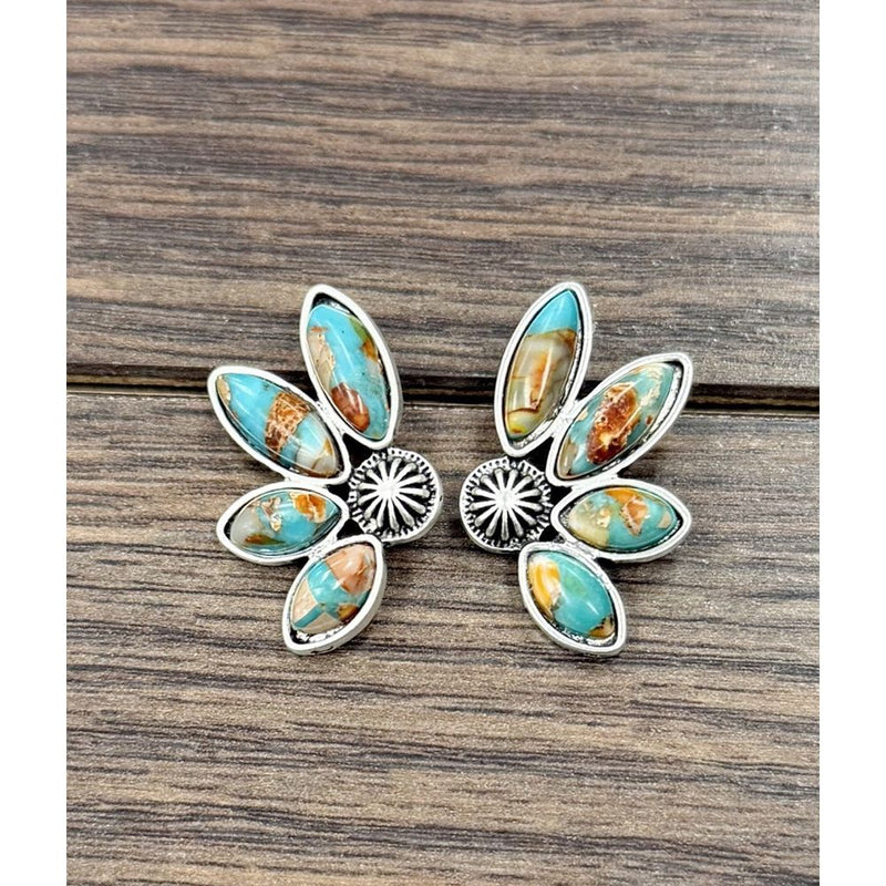 Women's Isac 1.2" Western Gemstone Stud Earrings 726651