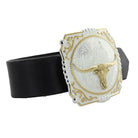 Men's Montana Silversmiths Two-Tone Cowboy Cameo Buckle With Longhorn 25815-767
