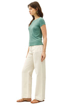 Be Cool Women's Garment Dyed Ribbed Crew Neck Top 