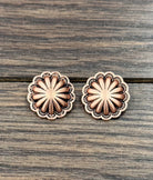 Women's Isac .8" Brass Concho Stud Earrings 