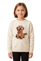 Hayden Girl's Ivory Terrier Graphic Knit Sweater Top 