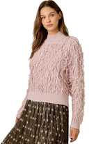 Mystree Women's Rose Shaggy Knit Pullover Sweater