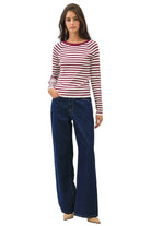 Women's Striped SLim Fit Raglan Sleeve Sweater 65720