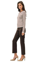 Women's Striped SLim Fit Raglan Sleeve Sweater 65720